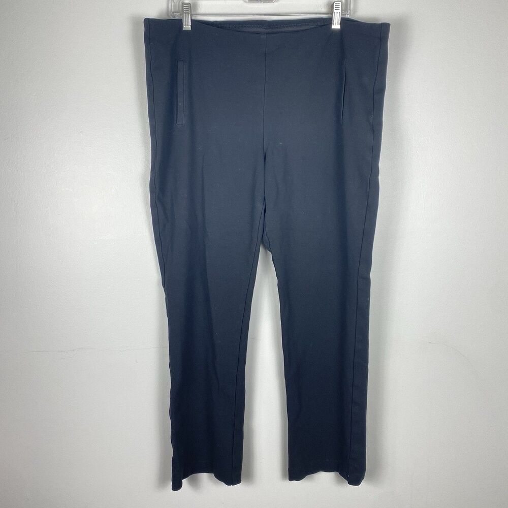 Chicos Pull On Pants Black Stretch Womens Sz 3 / XL Casual Work Travel